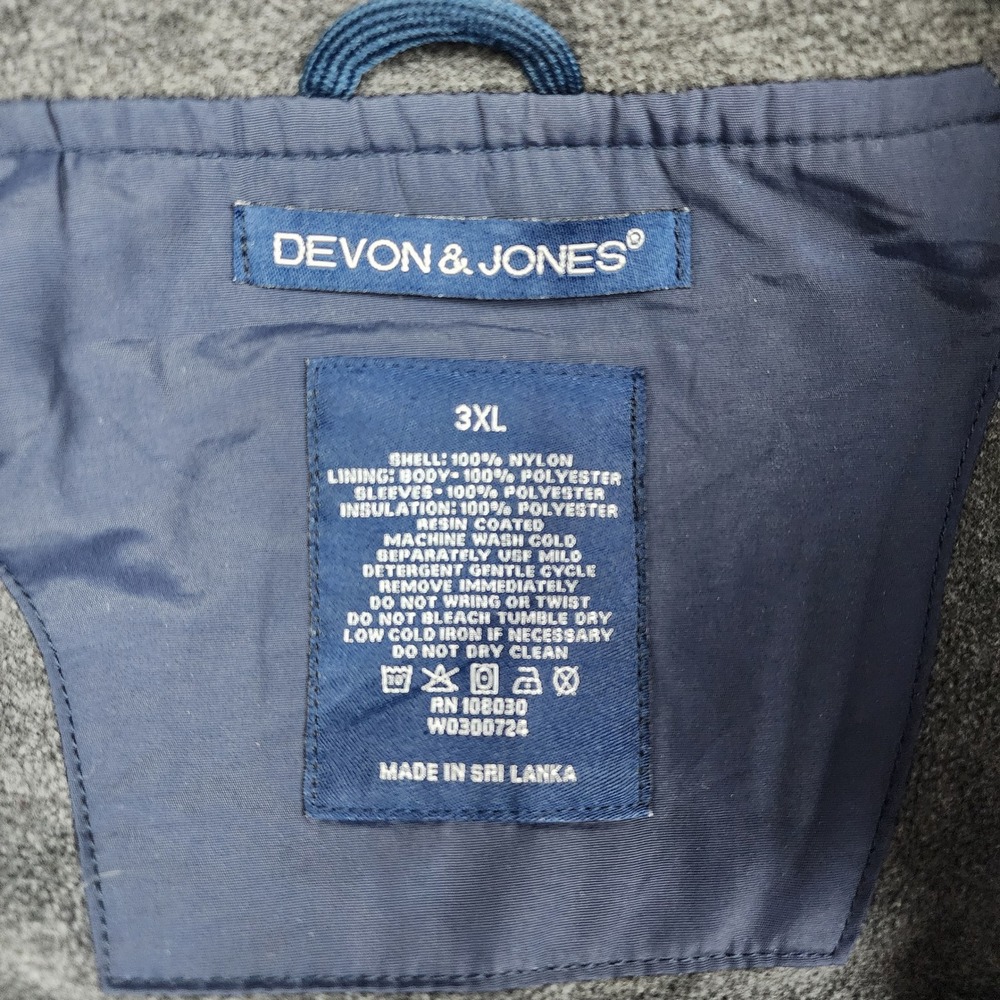 Devon‎ & Jones Powertech Jacket Mens 3XL Navy Blue Insulated Fleece Lined Bomber - Picture 5 of 7